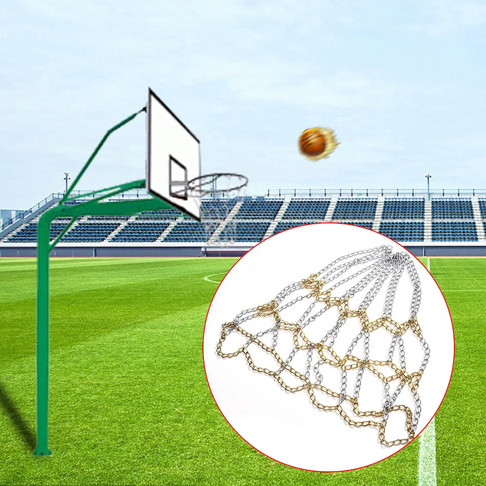 Evrensel Ağır Hoop Eğitim basketbol potası ağı Kapalı Zincir Gol Dayanıklı Açık Hava Oyunları Galvanizli Çelik Standart Spor