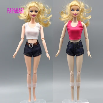 1 adet yelek + şort pantolon 1/6 Barbie oyuncak bebek giysileri Pantolon yaşam tarzı Takım Elbise rüzgarlık bebek oyuncak Giysileri