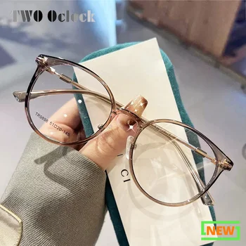 Kore Yuvarlak Kahverengi Gözlük Gözlük Çerçeveleri Kadınlar için Hiçbir Sınıf Reçete Miyopi Gözlük Çerçeveleri Kadınlar için Şeffaf Optik