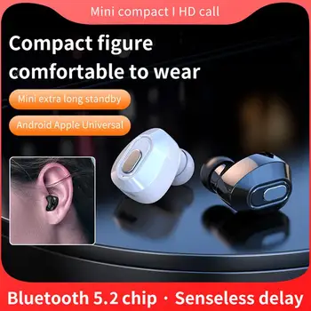 Görünmez Uyku Kablosuz Kulaklık Bluetooth 5.2 Gizli Kulakiçi Su Geçirmez Gürültü İptal Dokunmatik Kontrol Kulaklık Tek Kulak