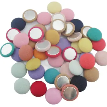 NBNOGO Boş Bez Kaplı Düğmeler 14MM Mix 50 Adet Dekoratif Aksesuarları Giyim Süsleme