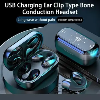 1 Takım Evrensel kablosuz kulaklıklar Subwoofer 300mAh kablosuz kulaklık USB Şarj kulak klipsi Tipi kemik iletim kulaklığı