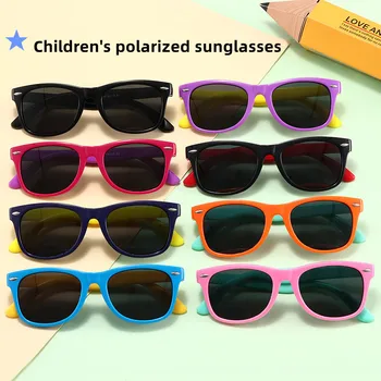 Silikon çerçeve klasik çocuk güneş gözlüğü kız erkek renkli çocuk güneş gözlüğü çocuk polarize gözlük