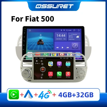1 Din Android Araba Radyo Multimedya Fiat 500 2007 - 2014 için Araba GPS Kablosuz Carplay Oto Autoradio Çalar Stereo Ses Hoparlör