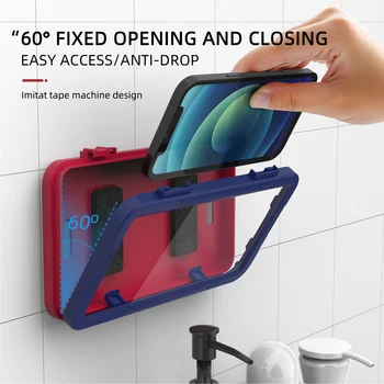 Dönebilen Su Geçirmez Duş cep telefonu kılıfı Duvar Tutucu 360° Rotasyon Koruma Banyo Ayarlanabilir