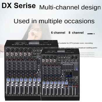 Shenndare DX Mikser 6/8 Kanal DJ Ses USB Kayıt ses mikseri 99 DSP Dijital Karıştırma Konsolu Profesyonel ses mikseri Sahne