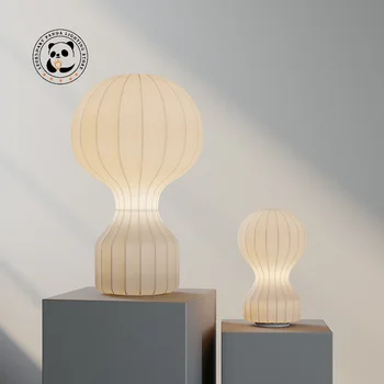 Japon Akari Noguchi Genç İpek masa lambaları Tasarımcı Wabi-sabi Bambu ayakta ışık Oturma Odası Loft Yatak Odası Başucu Dekorasyon