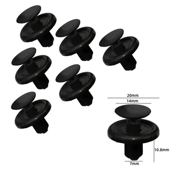 50 Adet / 100 adet Çapı 7mm Siyah Plastik Oto Bağlantı Elemanları Perçinler Klipler Araç Araba Tampon Kapı Paneli Çamurluk Astar Klipler Tutucu