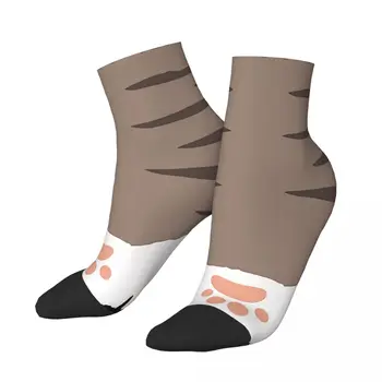 Komik erkek Ayak Bileği Çorap Kedi Pençe Çorap Kahverengi Harajuku Yenilik Ekip Çorap Hediye Desen Baskılı