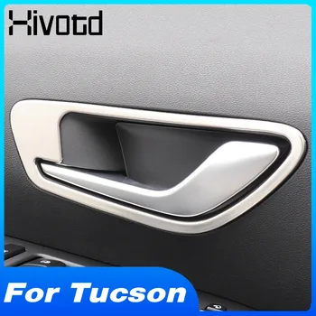 Hyundai Tucson için NX4 2021 2022 Aksesuarları İç Kapı Kolu Trim Kalıplama Krom krom çerçeve İç Modifikasyon Araba Styling