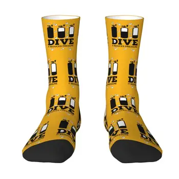 Komik Baskı tüplü dalış çorapları Erkekler Kadınlar için Streç Yaz Sonbahar Kış Dalış Dalgıç Alıntı Ekip Çorap