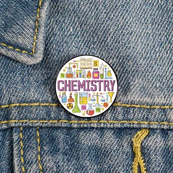Bilim Stok vektör kimya elle çizilmiş Pin Özel sevimli Broş Gömlek Yaka öğretmen tote Çanta sırt çantaları Rozeti Karikatür hediye pin