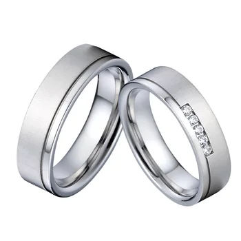 Severlerin İttifak alyanslar Çift Yıldönümü için 925 Gümüş Beyaz Altın Renk Paslanmaz Çelik Ringe Evlilik Takı