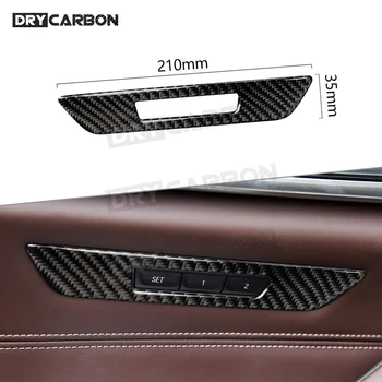 BMW 5 Serisi için G30 Karbon Fiber Araba Koltuğu Bellek Anahtarı Düğmesi Trim krom çerçeve Çıkartmalar Araba İç Aksesuarları