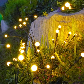 LED güneş ışıkları açık Firefly ışıkları çim lambaları su geçirmez bahçe dekorasyon açık avlu veranda yolu dekor