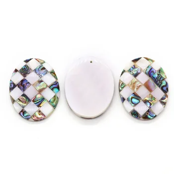 Doğal Beyaz Kabuk Abalone Kabuk Ekleme Kolye Takılar Takı Yapımı için DIY Kolye Tek Taraflı Takı Aksesuarları 1 adet