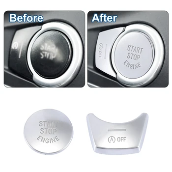 Uxcell Araba Kapalı ve Motor Çalıştırma Durdurma Anahtarı düğme kapağı Seti BMW 5 Serisi 2011-2017 için
