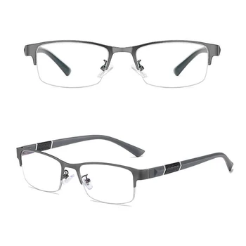 Vintage okuma gözlüğü erkekler yarım çerçeve Presbiyopik gözlük bilgisayar gözlük tatil hediyeler mavi ışık gözlük + 1.0 İla + 4.0 очки