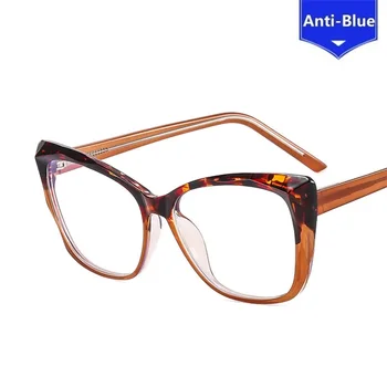 2023 Vintage Büyük Kedi Gözü Tam Gözlük Çerçeveleri Retro Moda Klasik Gözlük Kadın Sınıf Şeffaf Lens Gözlük Gözlük Kadınlar