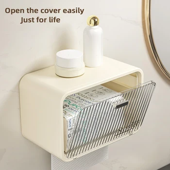 Banyo Yüz Havlusu saklama kutusu Banyo Tuvalet için Raflı kağıt havlu dispenseri