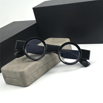 Cubojue Küçük Yuvarlak Gözlük Çerçeve Erkekler 36mm Miyopi Gözlük Erkek Kadın Anti Yansıma Gözlük 0-150 200 250 Siyah