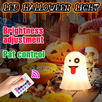 RGB Kabak LED gece ışığı Çocuk masa lambası Dekorasyon Ev Ampul USB Şarj Edilebilir Dokunmatik Kısılabilir Cadılar Bayramı Çocuklar Hediye Lamba 5V