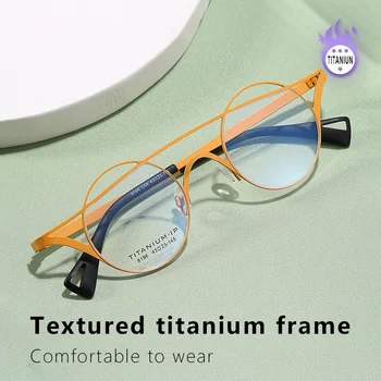 Saf Titanyum Gözlük Çerçevesi Erkekler İçin Retro Yuvarlak Reçete Gözlük çerçeveleri Kadınlar 2022 lüks Miyopi Optik Erkek Gözlük