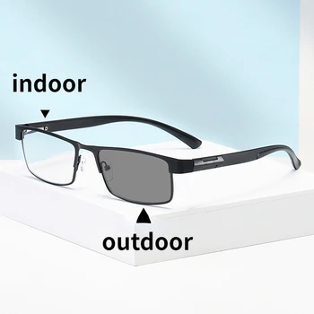 Fotokromik Gözlük 2023 erkek okuma gözlüğü Anti-mavi ışık güneş gözlüğü Metal Çerçeve HD okuma gözlüğü Kadın + 1.0 İla + 4.0