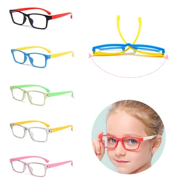 Yumuşak çerçeve radyasyon koruma görüş bakımı Anti-mavi ışık gözlük çocuk gözlük çocuk gözlük silikon gözlük
