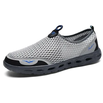 Yaz Erkek / kadın rahat ayakkabılar Açık Çabuk Kuruyan yürüyüş botları Hafif Nefes Yürüyüş Sneakers Slip-on Mesh Flats Ayakkabı