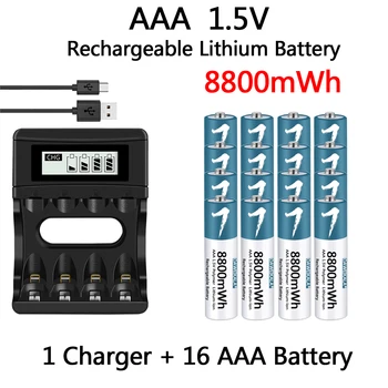 AAA Pil 1.5 V Şarj Edilebilir Polimer lityum iyon pil AAA Pil için uzaktan kumanda fare Elektrikli oyuncak USB şarjlı