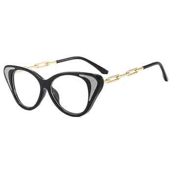 Kadın Retro mavi ışık engelleme gözlük kedi gözü gözlük çerçeveleri reçete okuma gözlüğü şeffaf Lens gözlük gözlük