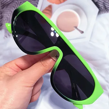 2023 Yeni Moda Tek Parça Düz Güneş Gözlüğü Kadınlar İçin Vintage Şeker Renk Ca Göz Degrade güneş gözlüğü Kadın Zarif Tonları Uv400