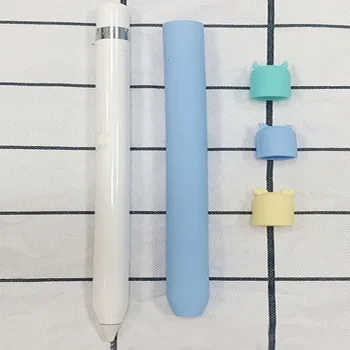 4 adet / takım Stylus Kapak Silikon Kalem Kutusu Apple Kalem İçin 1 2 Koruyucu Kılıf kaymaz Anti-sonbahar Kapak 6 renkler Apple kalem için
