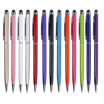 50-100 adet Evrensel 2 in 1 Metal Kapasitif Ekran Stylus Kalemler Tükenmez Kalemler Dokunmatik Ekran Kalem İphone Samsung Akıllı telefon için