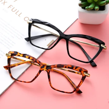 Yüksek Kaliteli Kedi Göz Gözlük Çerçeve Faceted Kristal Gözlük Miyopi Gözlük Vintage kadın Gözlük Çerçevesi ile Donatılmış Olabilir