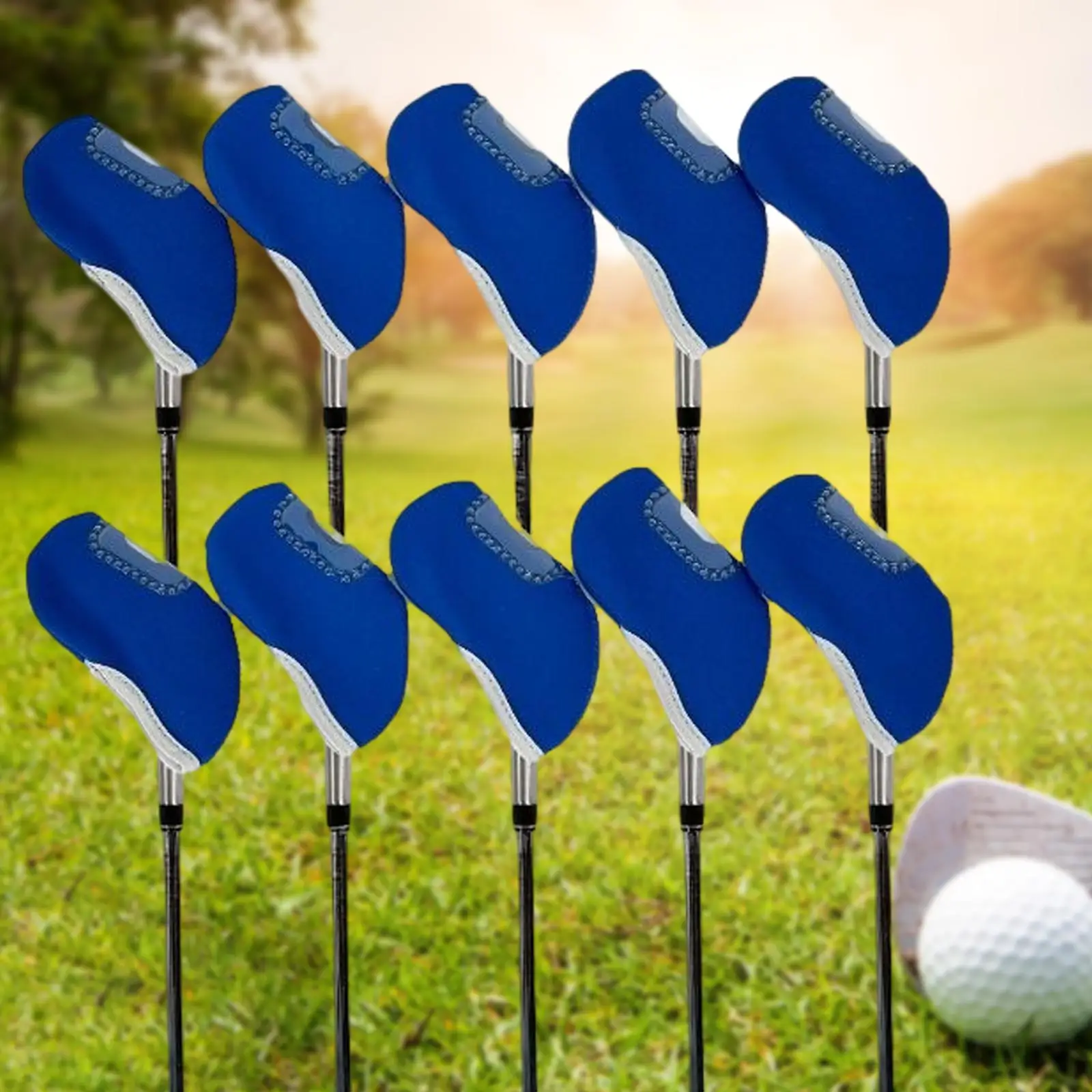 10 Adet Golf Kulübü Headcovers Golf Takozlar Headcovers Görünür Pencere Golf Demir Golfçüler için Set Kapakları