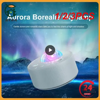 1/2/3 ADET Kuzey ışıkları Galaxy Projektör Aurora Yıldız Projektör Gece Lambası Dahili Müzik Projeksiyon yatak odası için lamba dekor