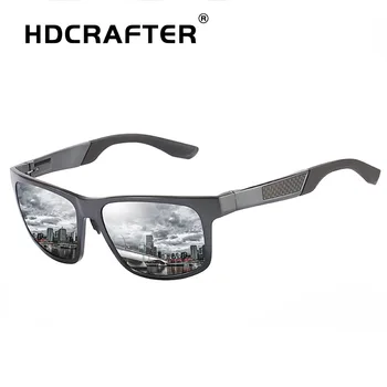 HDCRAFTER Erkekler Polarize Güneş Gözlüğü Ultra Hafif Alüminyum Ayna güneş gözlüğü Kare Gözlük Aksesuarları Erkek Kadın gafas UV400