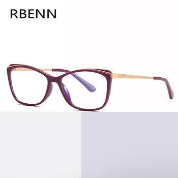 RBENN Anti mavi ışık kedi Gözü alaşım okuma gözlüğü kadın CR-39 Lens presbiyopi gözlük +0.5 0.75 1.25 1.75 2.75 4.5 5.0 6.0
