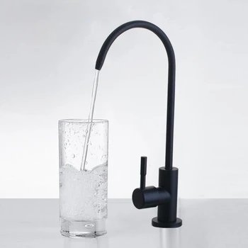 Avrupa Tarzı Siyah 304 Paslanmaz Çelik Dikey Tek Soğutma mutfak su arıtıcısı lavabo musluğu su arıtıcısı