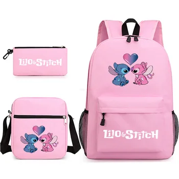 Moda Disney Karikatür Dikiş Sevimli Sırt Çantası 3 adet Set Yeni Baskı Sırt Çantaları postacı çantası Kalem Çantası Y2k Öğrenci Kore Okul Çantaları