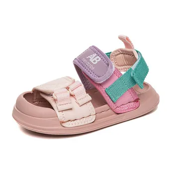 2023 Yaz çocuk sandaletleri Bebek anti-kick plaj sandaletleri Erkek Nefes Yumuşak spor ayakkabı Kızlar Geri Kanca Tasarım Yaz Ayakkabı
