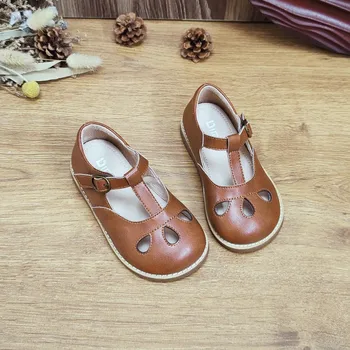Bahar Çocuk Ayakkabıları Yeni Vintage deri ayakkabı Kızlar Prenses tek ayakkabı Moda İçi Boş Yumuşak Taban Ayakkabı zapatos niña