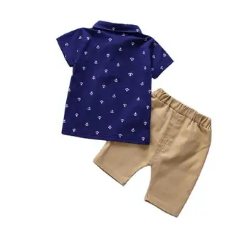 Yeni Yaz Bebek Giysileri Takım Elbise Çocuk Moda Erkek Kız marka tişört Şort 2 adet / takım Toddler rahat giyim Çocuk Eşofman