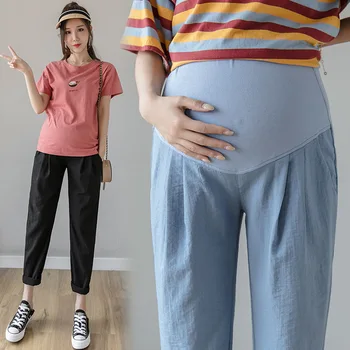 Yeni Hamile Pantolon Giymek İnce Gevşek Moda günlük pantolon İlkbahar Sonbahar Özel Hamile kadın kıyafetleri