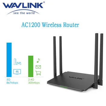 Wavlink AC1200 Çift Bant 2.4 G 300 Mbps 5G 867 Mbps Akıllı Wi-Fi Genişletici Yönlendirici Yüksek Güç Dört Antenler WPA2-PSK Şifreleme