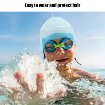 Yeni Sevimli rahat yüzme Çocuklar için Yüzme Silikon Su Geçirmez Çocuklar Karikatür yüzme havuzu Dalış Şapka kulak koruyucu