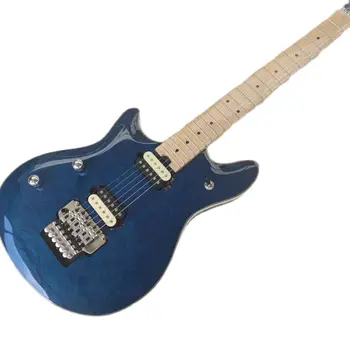 Ücretsiz teslimat, sol el yüksek kaliteli elektro gitar, su dalgalanma bölünmüş bağlantı gitar, yeni elektro gitar özelleştirilebilir