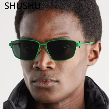 Küçük Kare Güneş Gözlüğü Kadın Erkek Marka Metal Çerçeve Güneş Gözlüğü Erkekler Retro Gözlük UV400 Gözlük